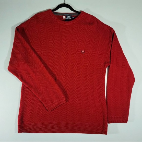 Mens Size XL Chaps Ralph Lauren Knit Red Sweater - Picture 1 of 12